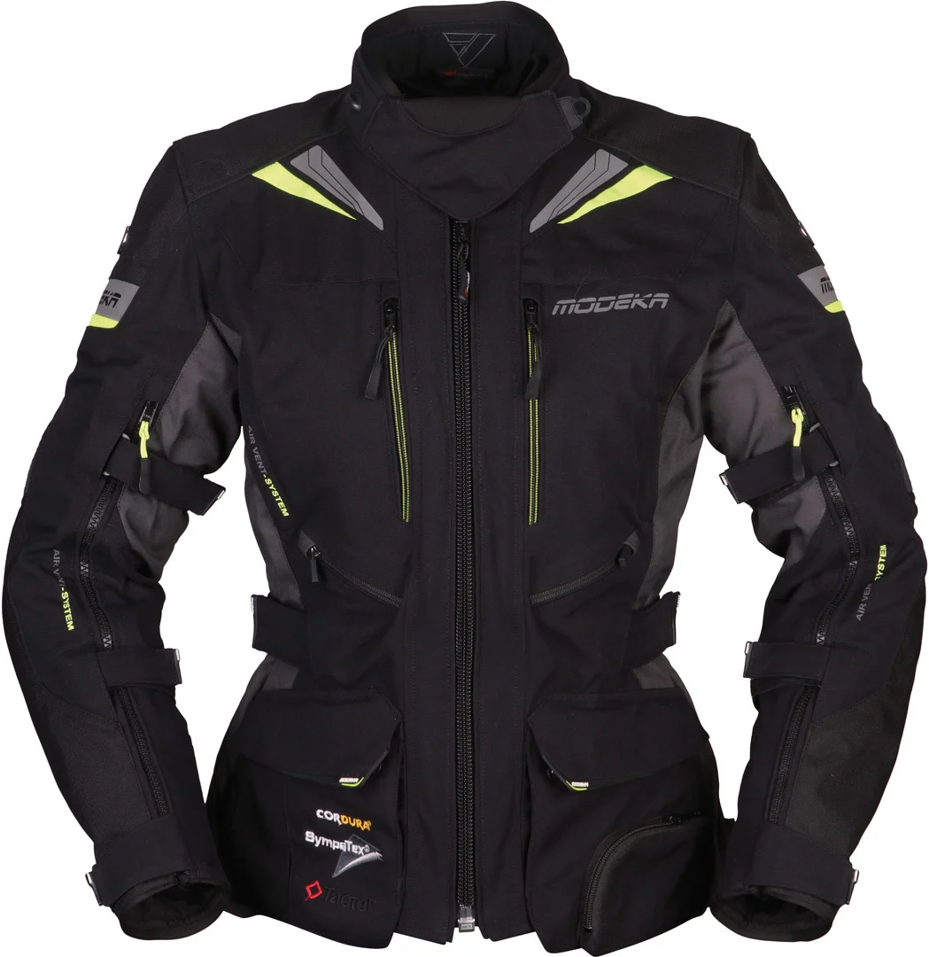 Modeka Panamericana Ladies Motorcycle Textile Jacket  black/neon