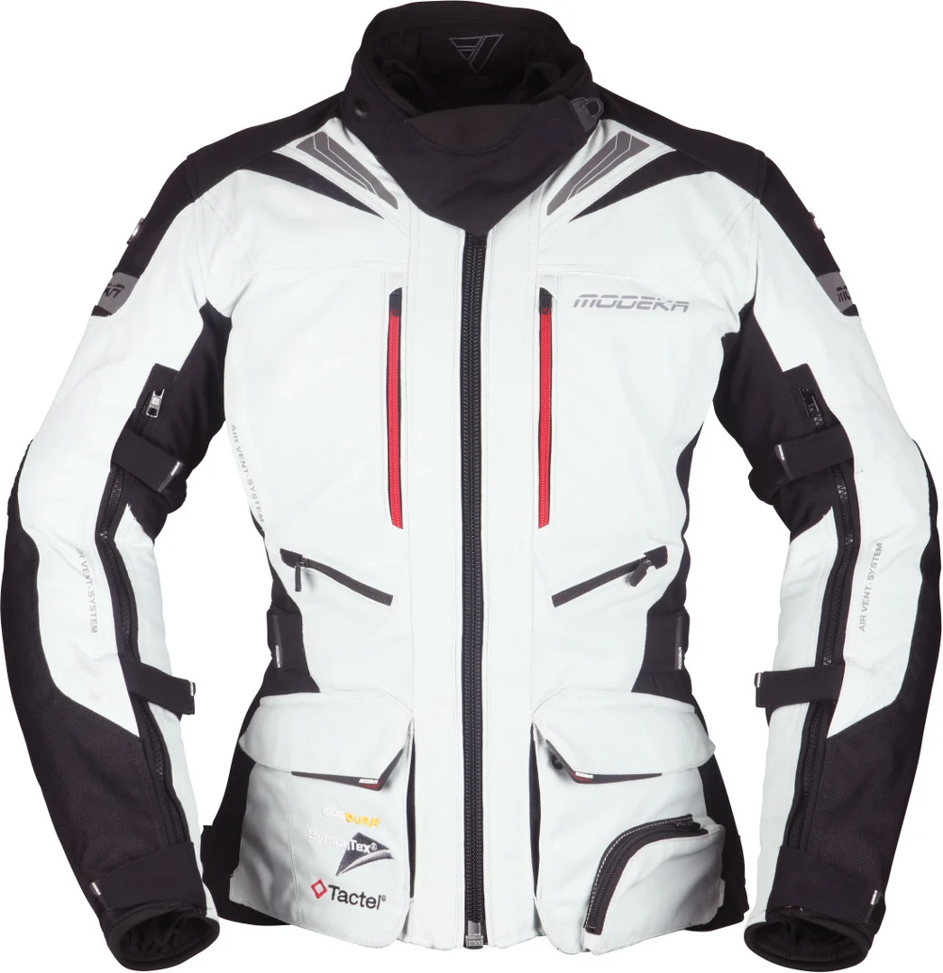 Modeka Panamericana Ladies Motorcycle Textile Jacket  light grey/black