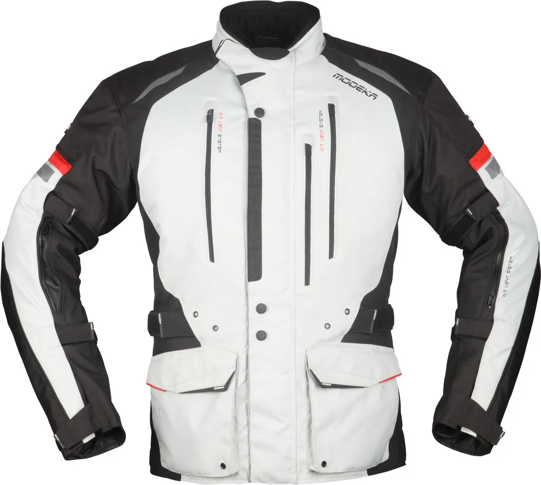 Modeka Striker II Motorcycle Textile Jacket  light grey/black
