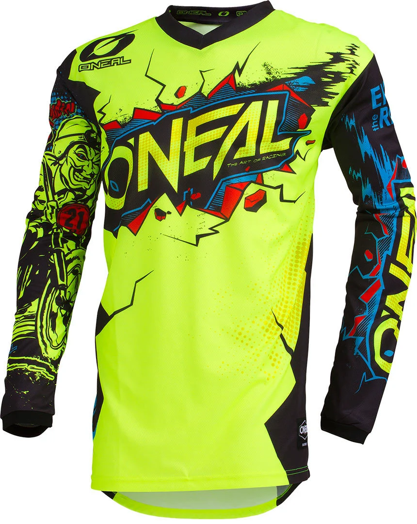 Oneal Element Villain Youth Motocross Jersey  neon yellow