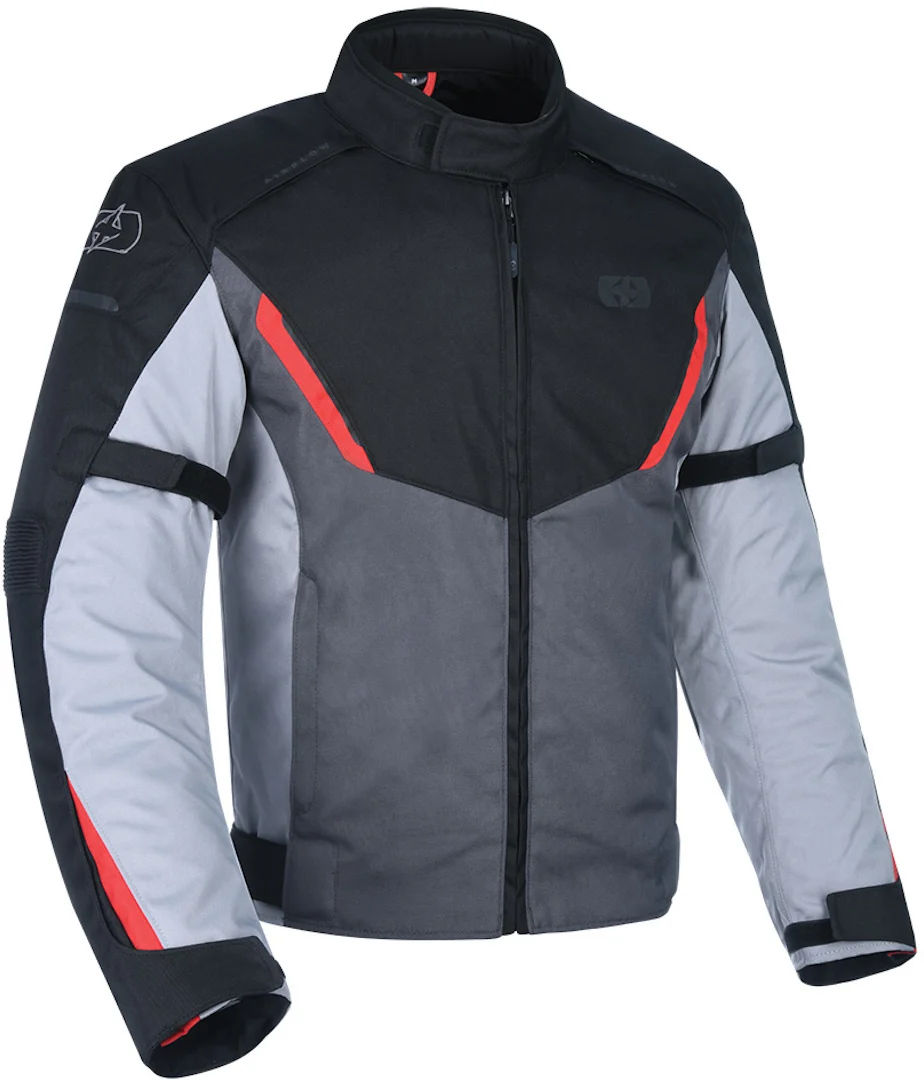 Oxford Delta Motorcycle Textile Jacket  black/grey/red