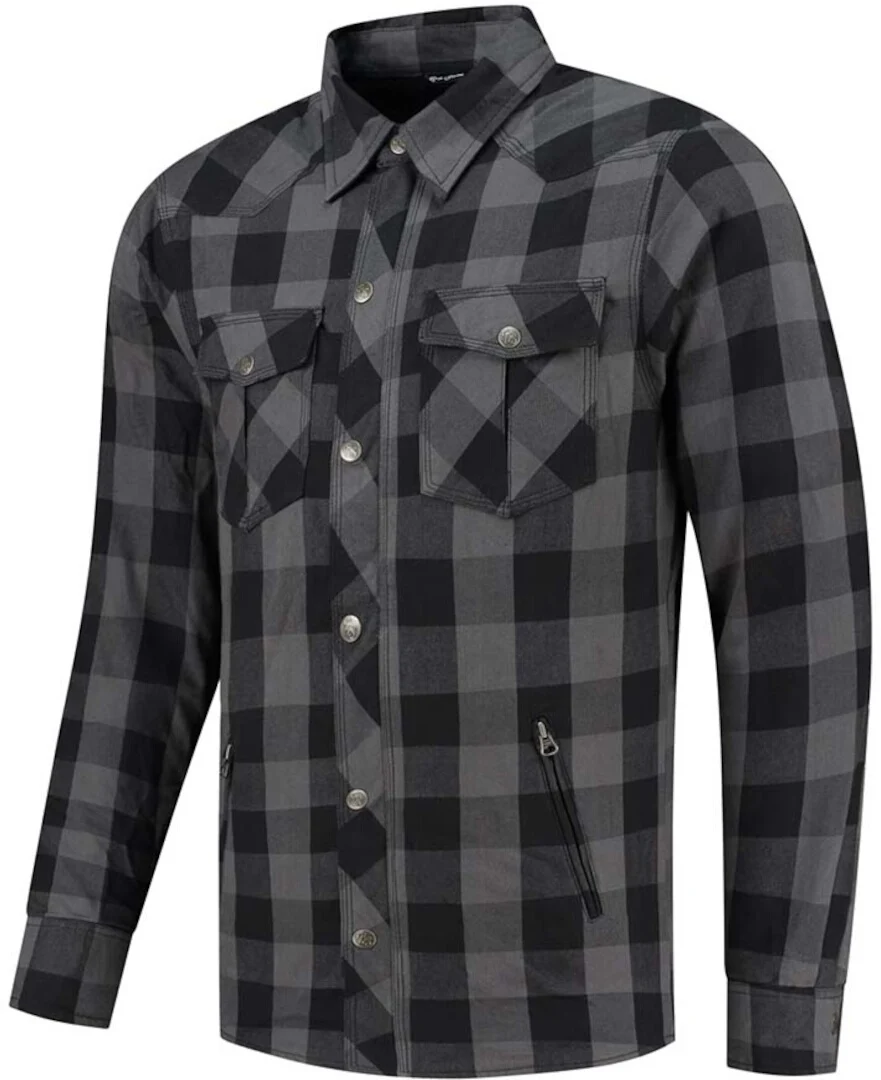 Rusty Stitches Super Neil V2 Motorcycle Shirt  grey/black