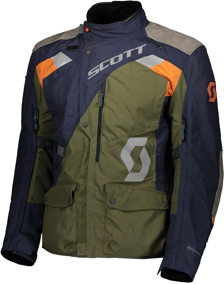 Scott Dualraid Dryo Motorcycle Textile Jacket  dark blue/green
