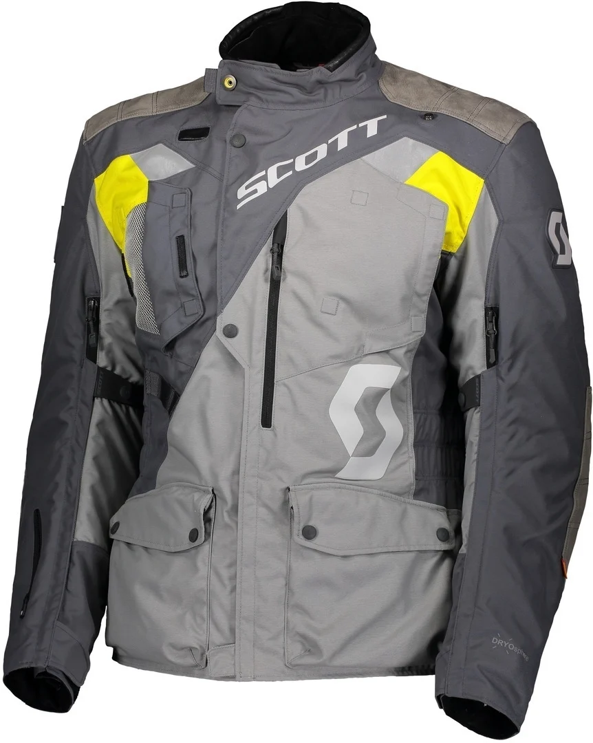 Scott Dualraid Dryo Motorcycle Textile Jacket  grey/yellow