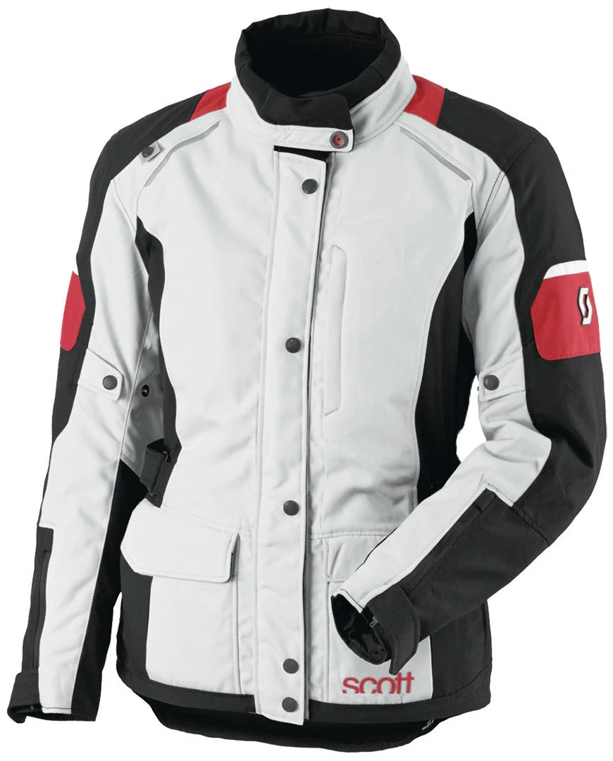 Scott Turn DP Ladies Motorcycle Textile Jacket  light grey/red