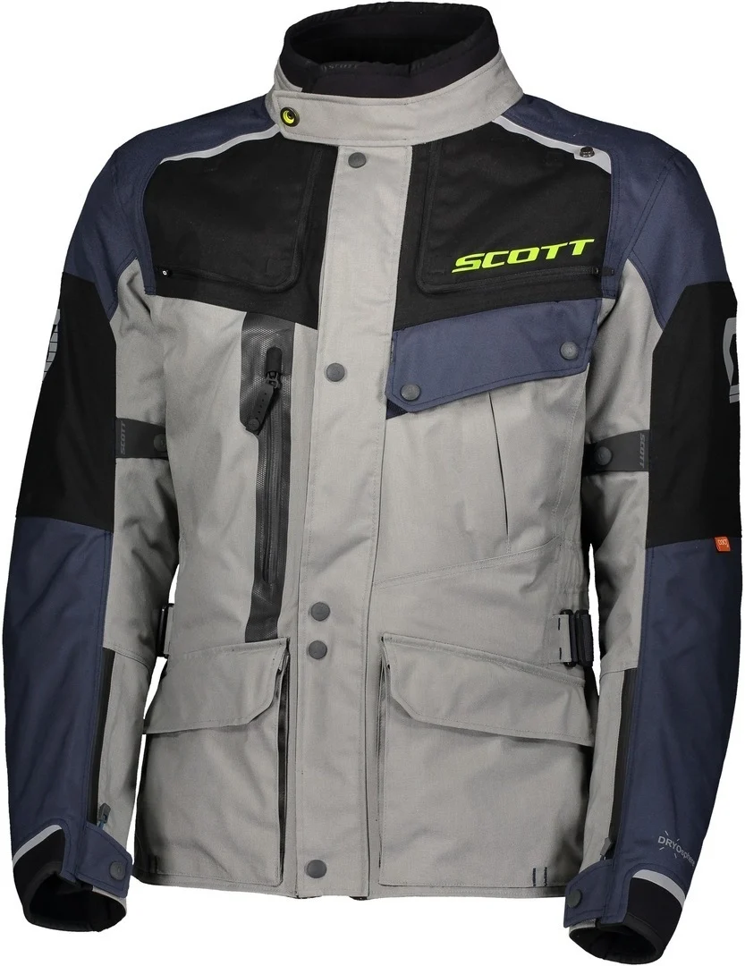 Scott Voyager Dryo waterproof Motorcycle Textile Jacket  grey/blue