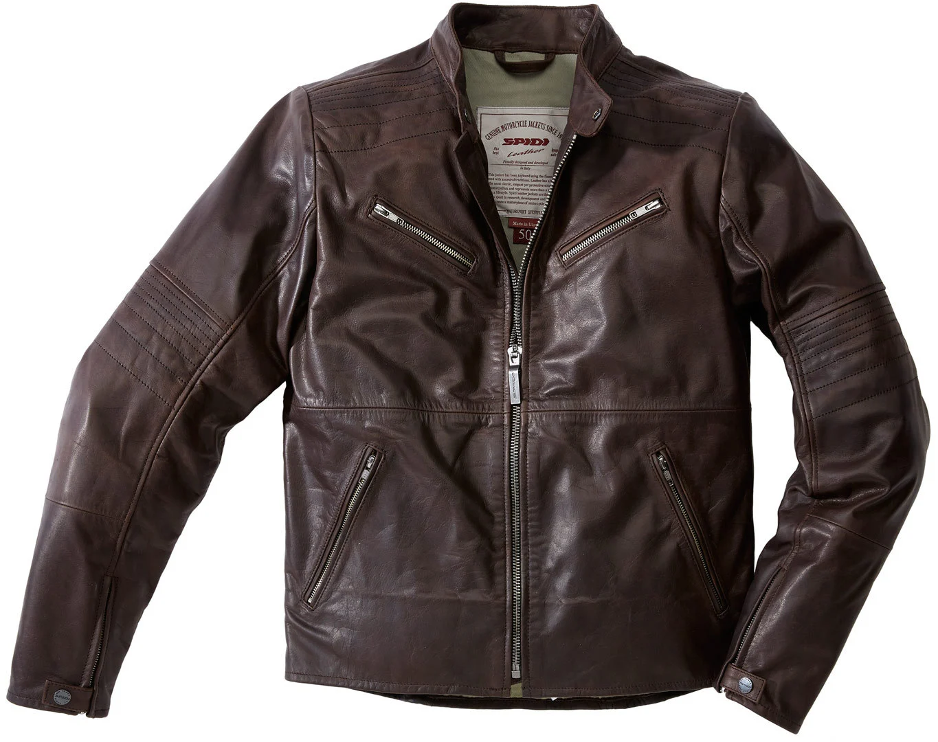 Spidi Garage Motorcycle Leather Jacket  brown