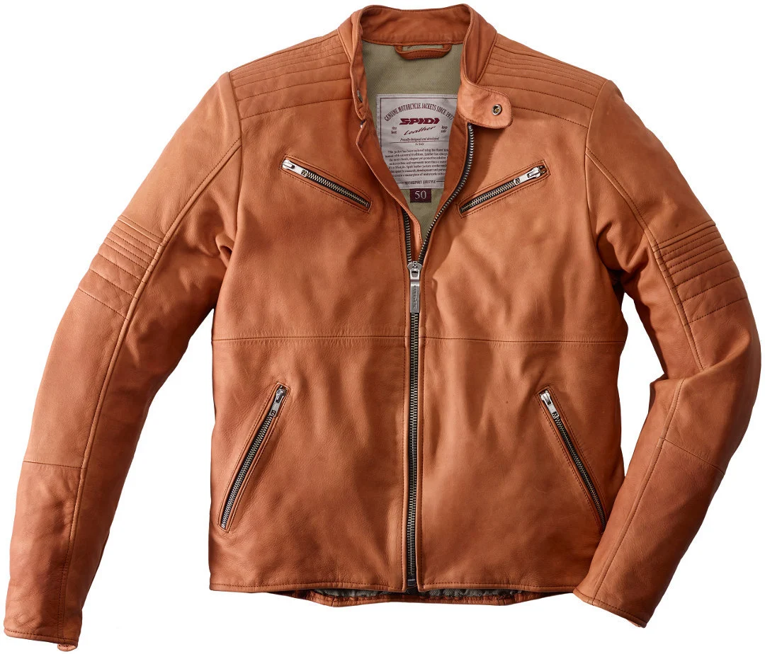 Spidi Garage Motorcycle Leather Jacket  light brown