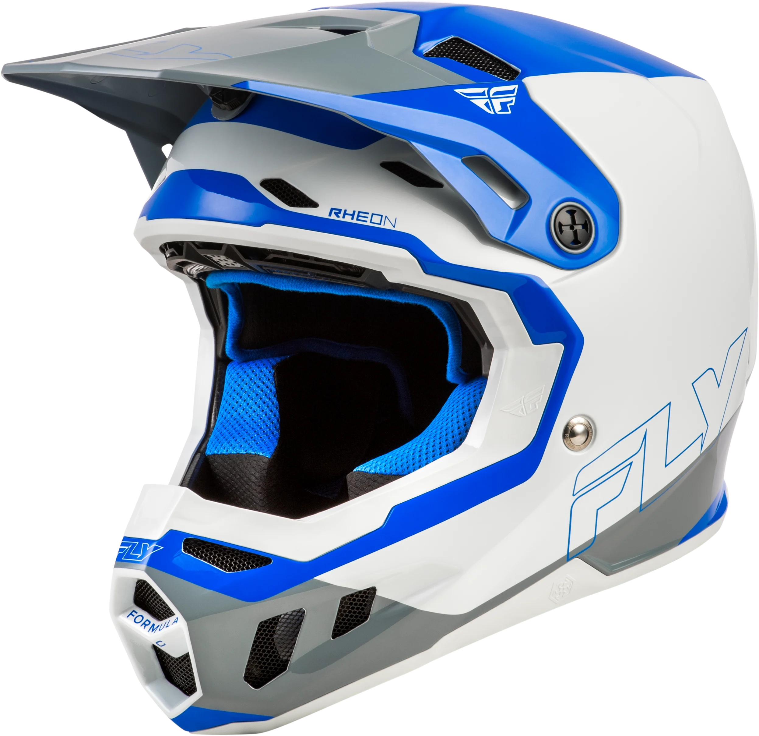 FLY RACING Formula CC Glide Helmet - Blue/Light Grey/Grey