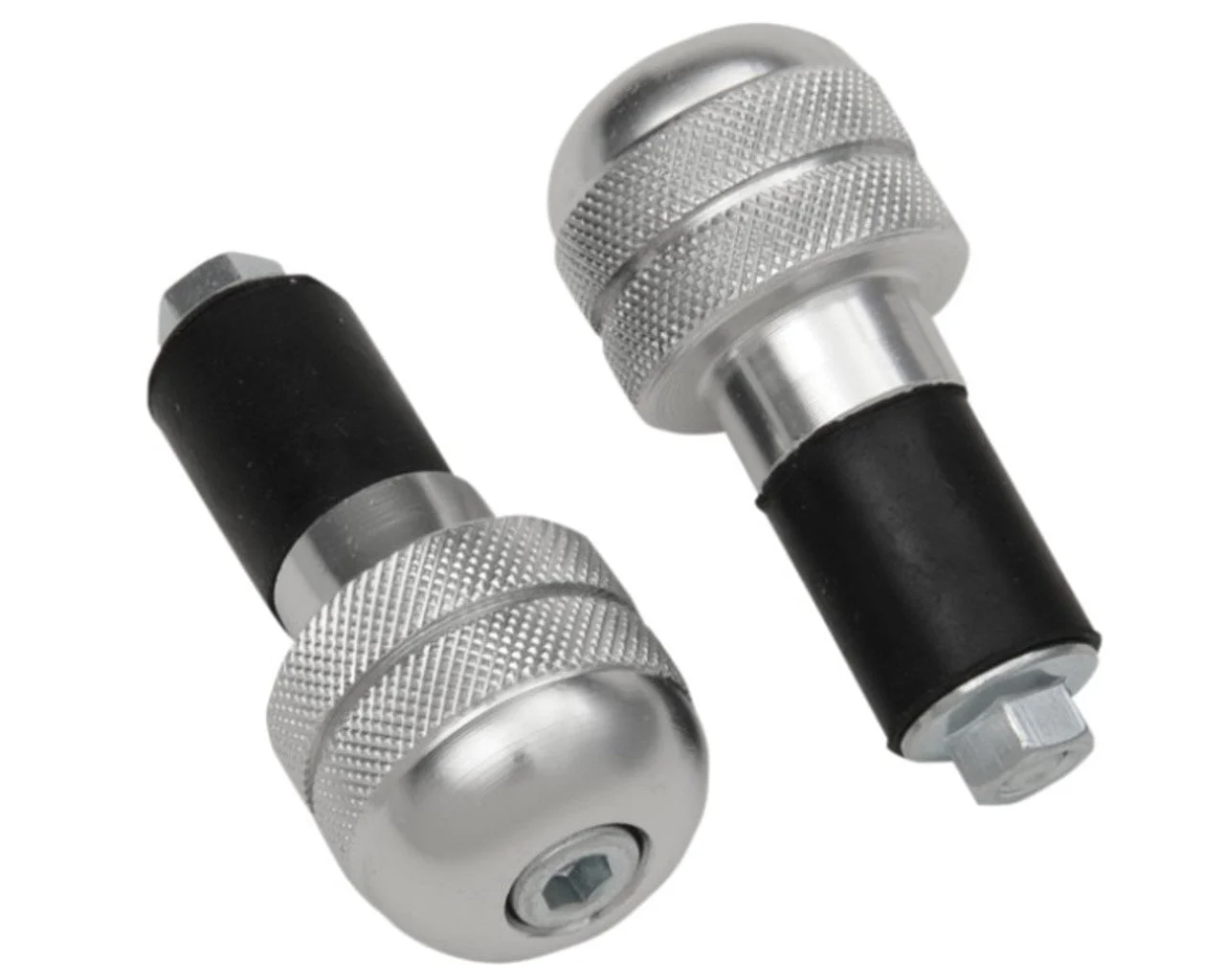 KCS Moto Anti-Vibration Handlebar End 7/8" Bars SILVER 156002