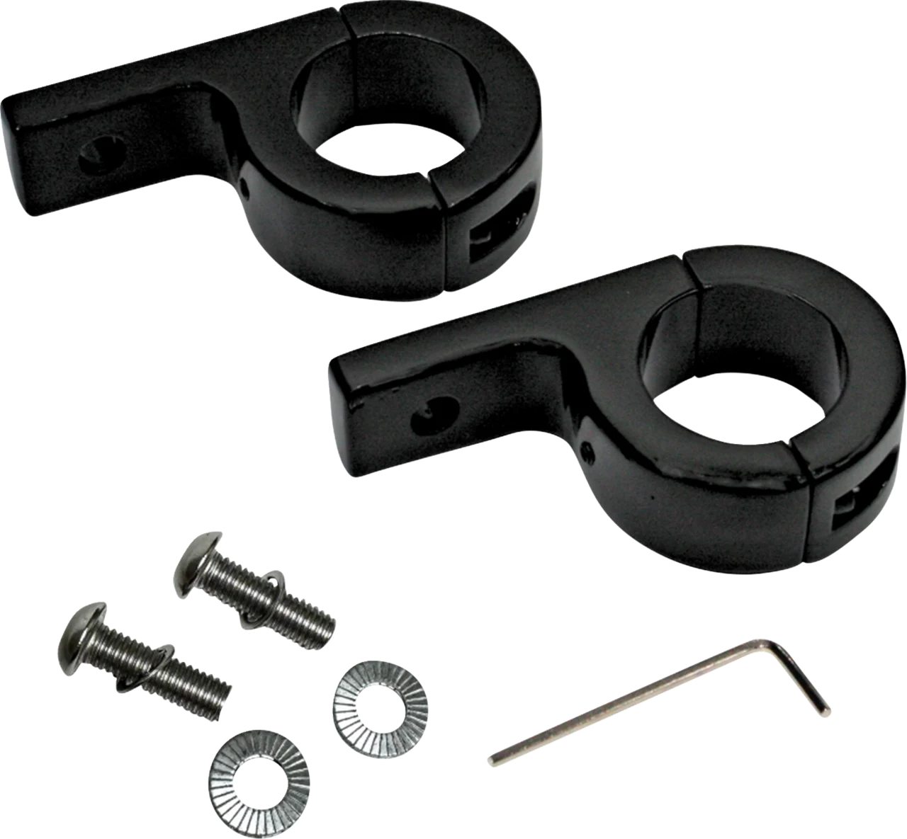Custom Dynamics Fog Light P-Clamp Mounts - Gloss Black - Fits: Harley-Davidson