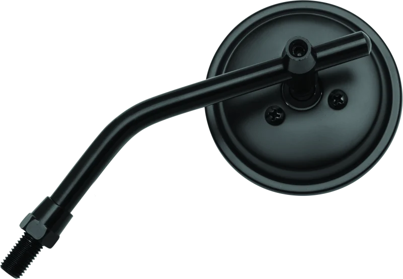 BikeMaster 3in Adjustable Round Mirror 10mm - Each - Black - 600803