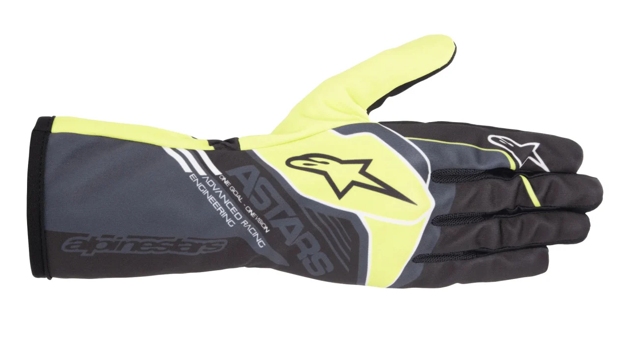 Alpinestars Tech-1 K Race V2 Corporate Karting Gloves - Anthracite / Lime - Large