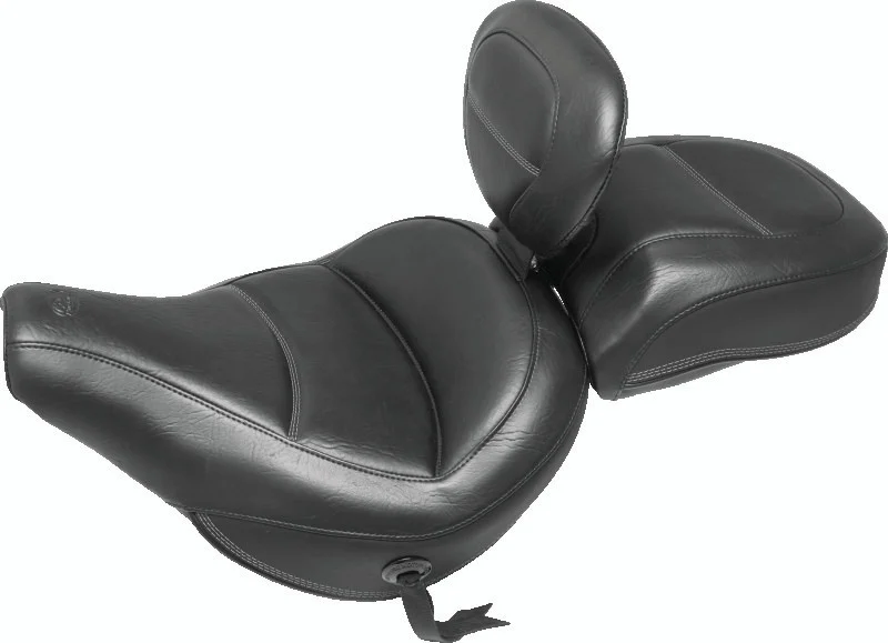 Mustang 18-21 Harley Heritage Classic Standard Deluxe Touring Solo Seat w/Driver Backrest - Black - 79330