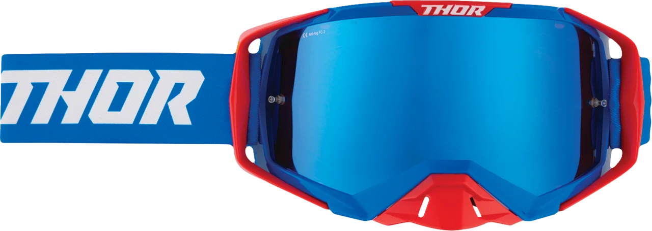 Thor Activate Goggle - Flite - Red/White/Blue - Blue Mirror Lens