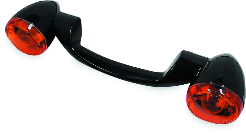 Bikers Choice 91-08 Touring 86-17 FLST Narrow Black Rear Turn Signal Bar Kit W/Amber Lens - 491157