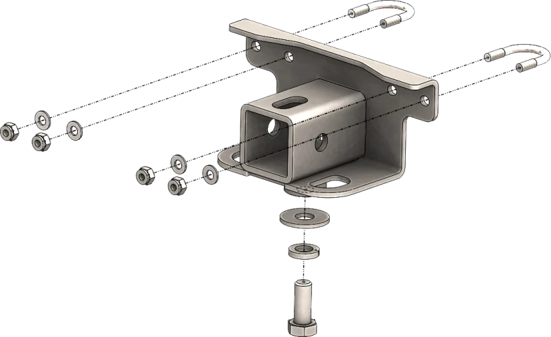 KFI 2 Inch Rear Receiver - Yamaha Grizzly, Kodiak