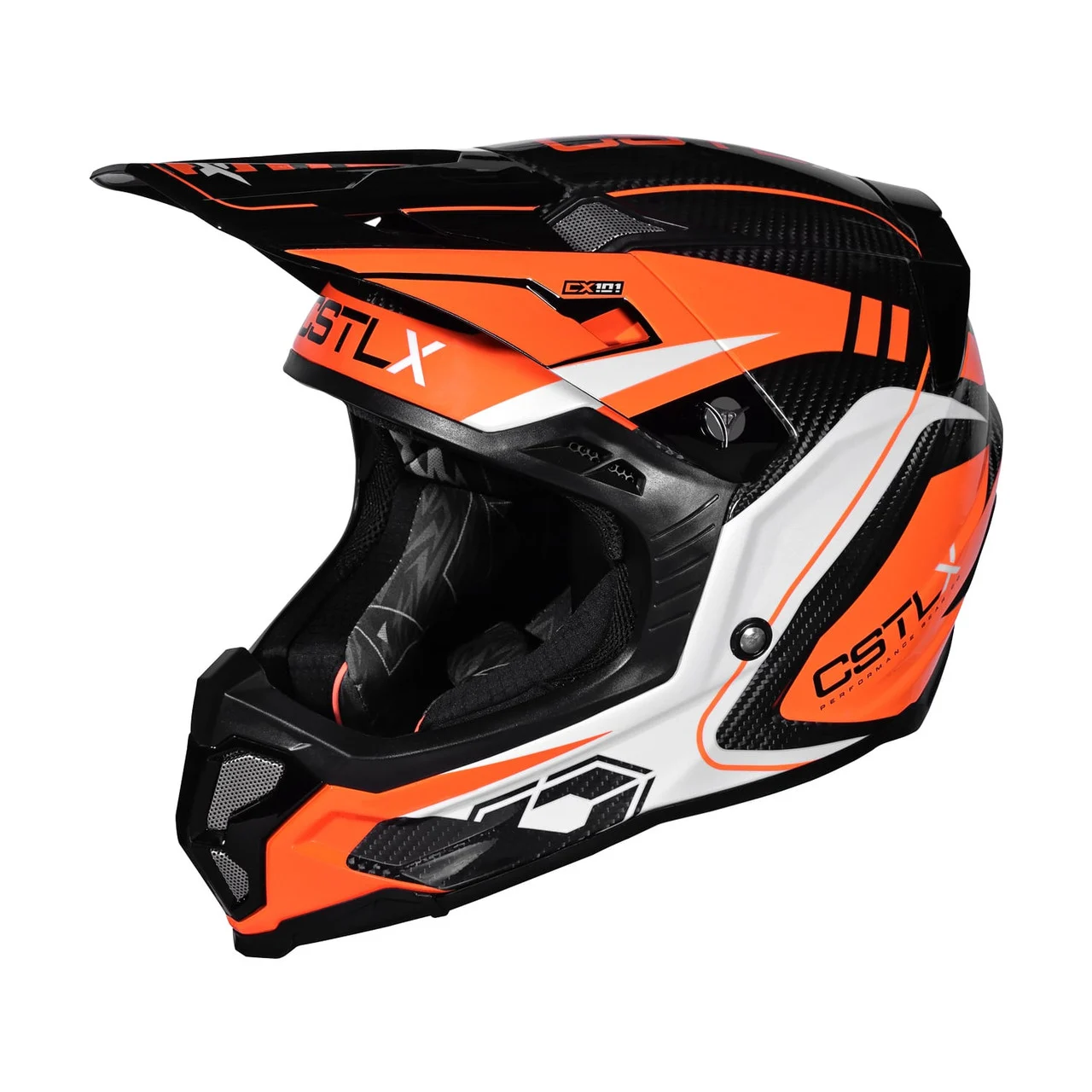 Castle X CX101 Carbon Ascent MX Helmet - Flo Orange / White - XL