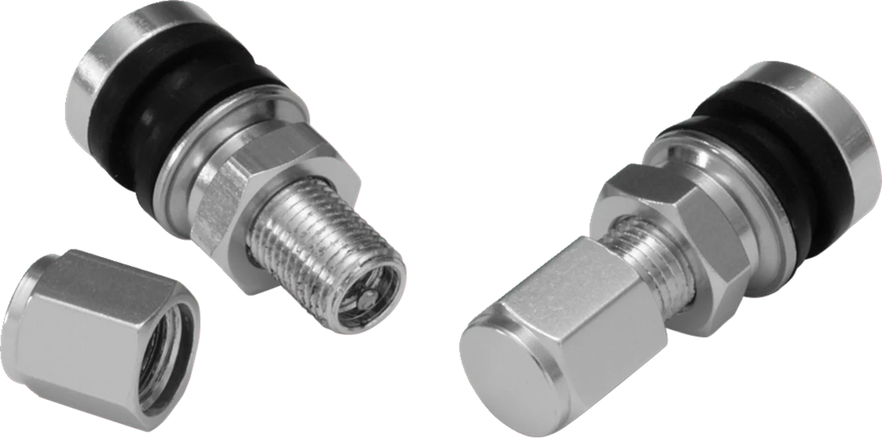 Show Chrome Valve Stem - Straight - 1-3/16in. - Pair - Universal Fit