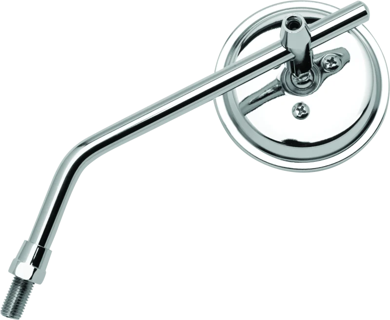 BikeMaster 3in Adjustable Round Mirror 10mm - Each - Chrome - 600802