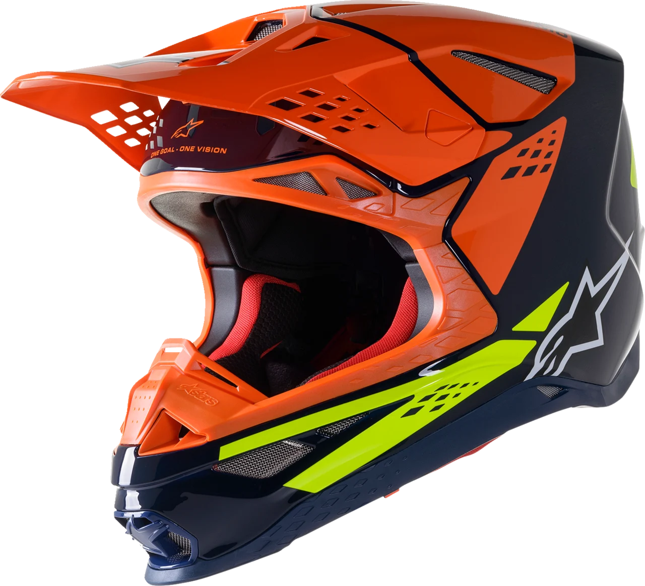 Alpinestars S-M8 Supertech Factory Helmet - Blue / Orange / Fluo Yellow - XL