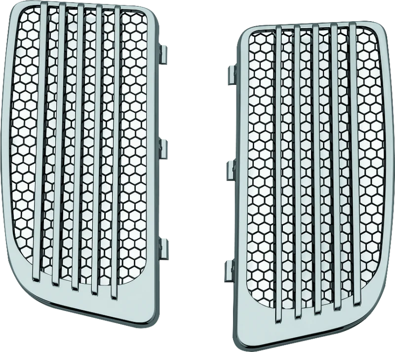 Kuryakyn Radiator Grills For Twin Cooled Models Chrome & Black (Pair) - 7681