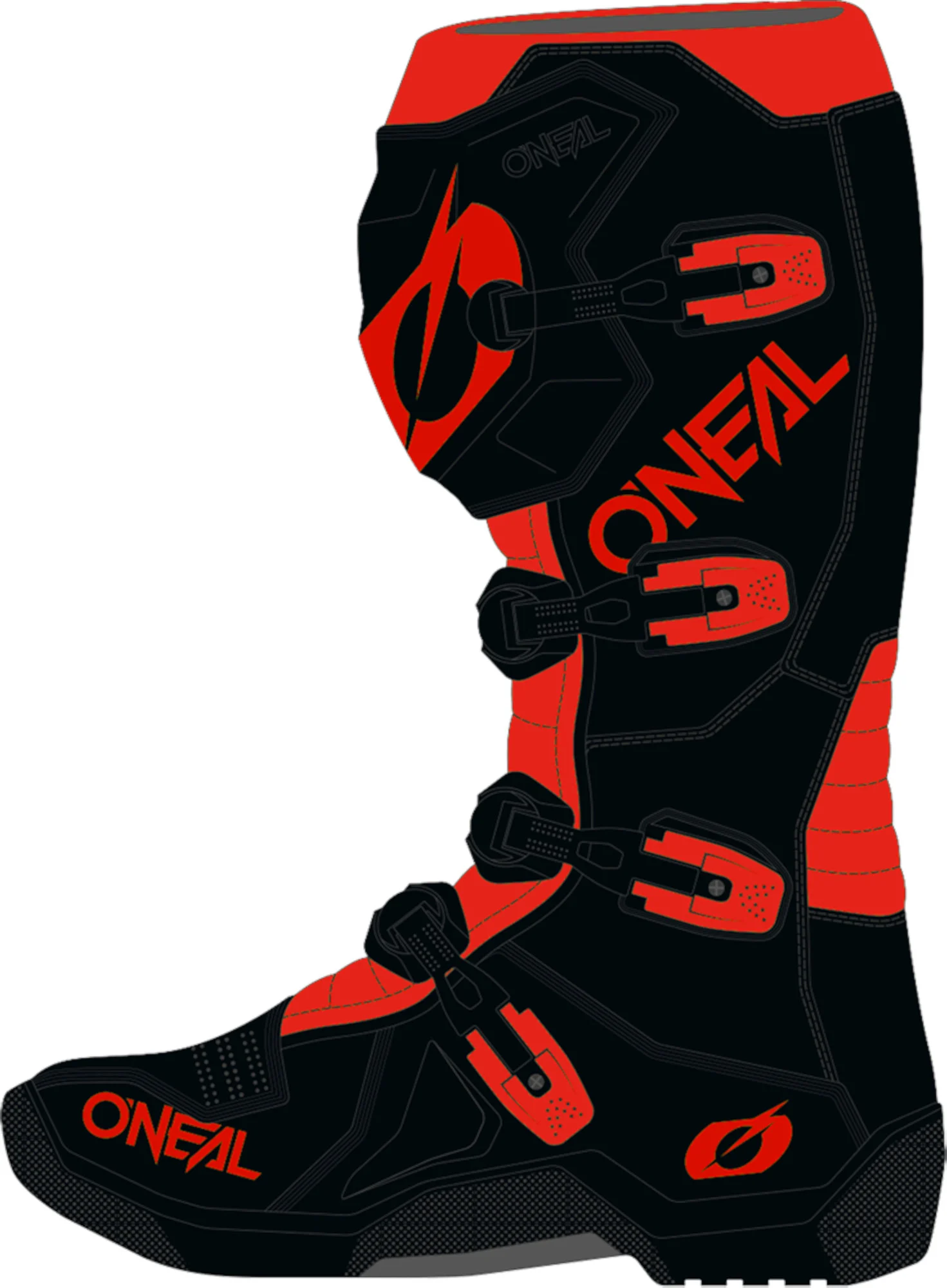 Oneal 3SRS Motocross Boots black/red
