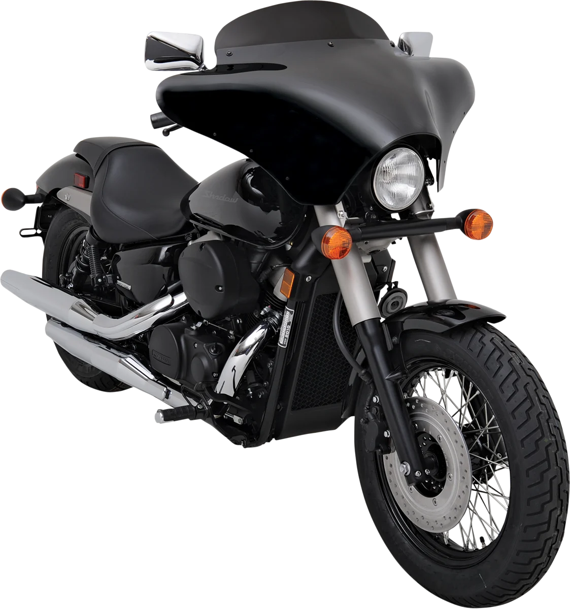 Memphis Shades Batwing Fairing Windshield - 5in - Black