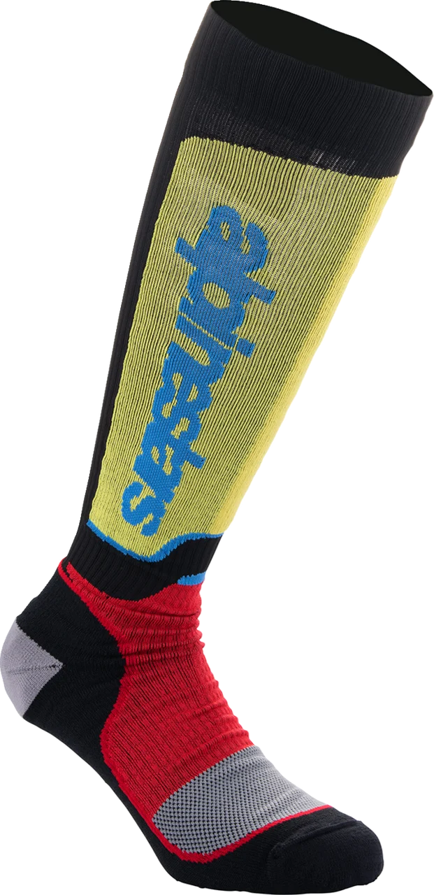 Alpinestars MX Plus Socks - Small - Black / Red / Light Blue