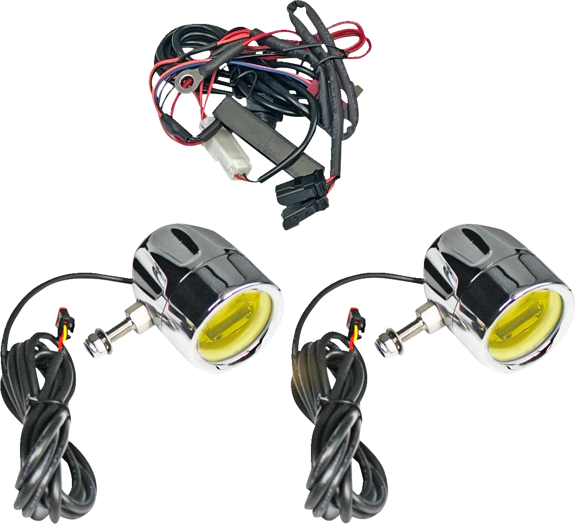 Custom Dynamics ProBEAM LED Halo Fog Lights - Chrome - Yellow Lens - Universal