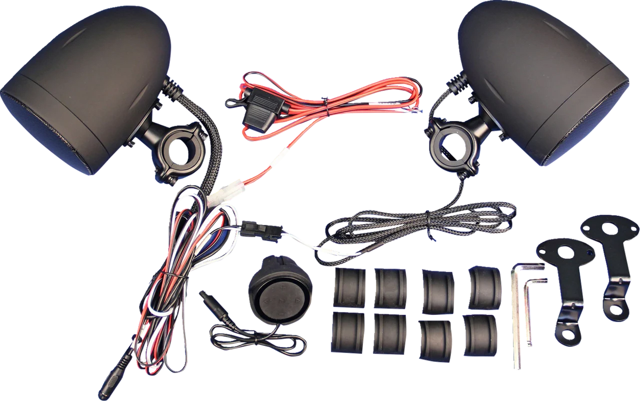 J&M Bluetooth Handlebar Mount Self-Amplified Speaker Kit