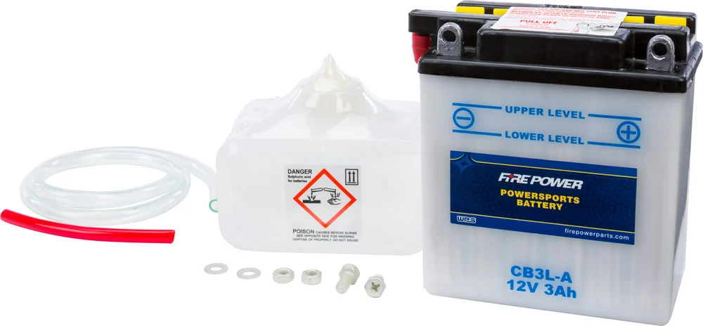 Fire Power Heavy Duty Battery w/Acid CB3L-A - 12V - Fits: Honda