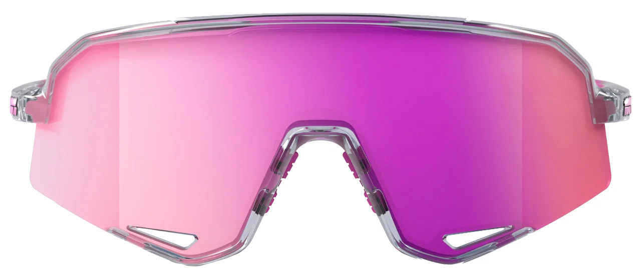 100% Slendale Polished Translucent Grey Purple Multilayer Mirror Sunglasses