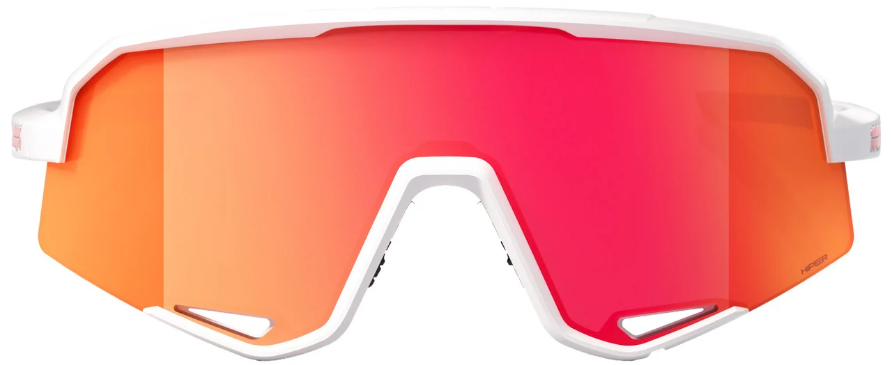 100% Slendale Matte White Hiper Red Multilayer Mirror Sunglasses