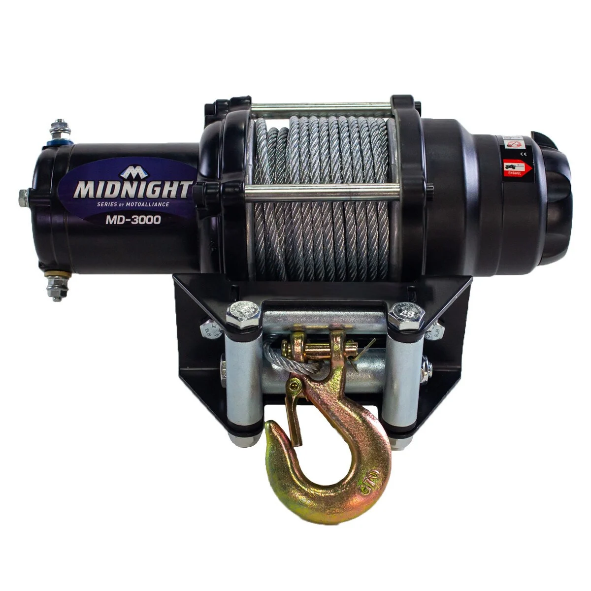 VIPER Midnight 3000lb ATV/UTV Winch - 50ft STEEL Cable