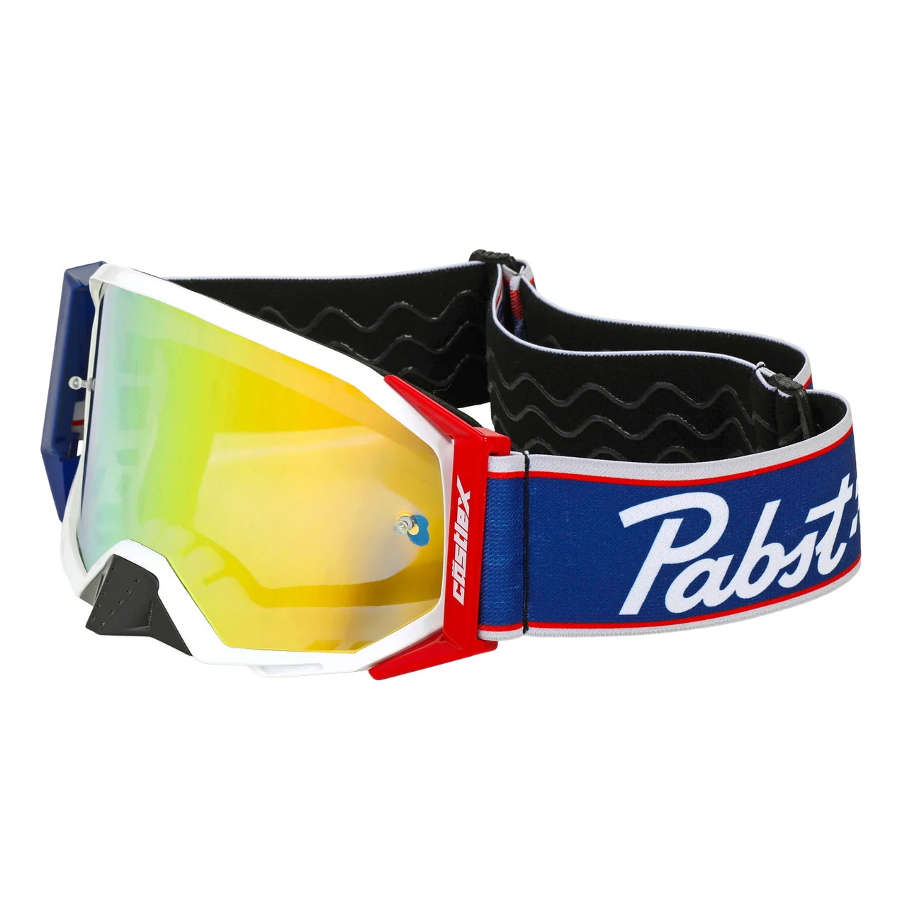 Castle X Pabst Blue Ribbon Stage II OTG MX Goggle - Red / White / Blue
