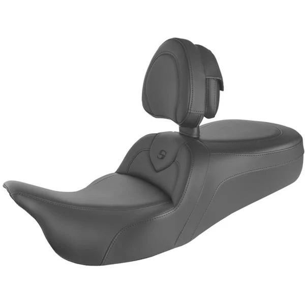 Saddlemen 2009-2025 FLHTCUTG Tri Glide/2008-2025 FLHR, FLHT, FLHX, FLTR Roadsofa GT Black Seat w/ Driver's Backrest Motorcycle Accessories | Shop for Moto Gear