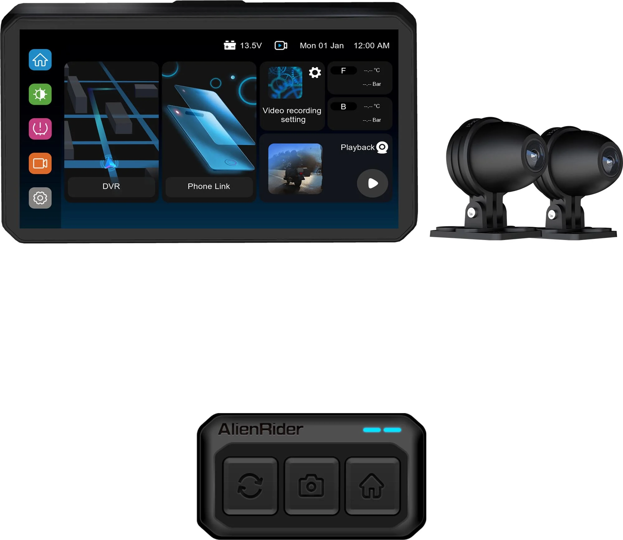 AlienRider M2-QR Bundle 5 BMW Motorcycle Multimedia System