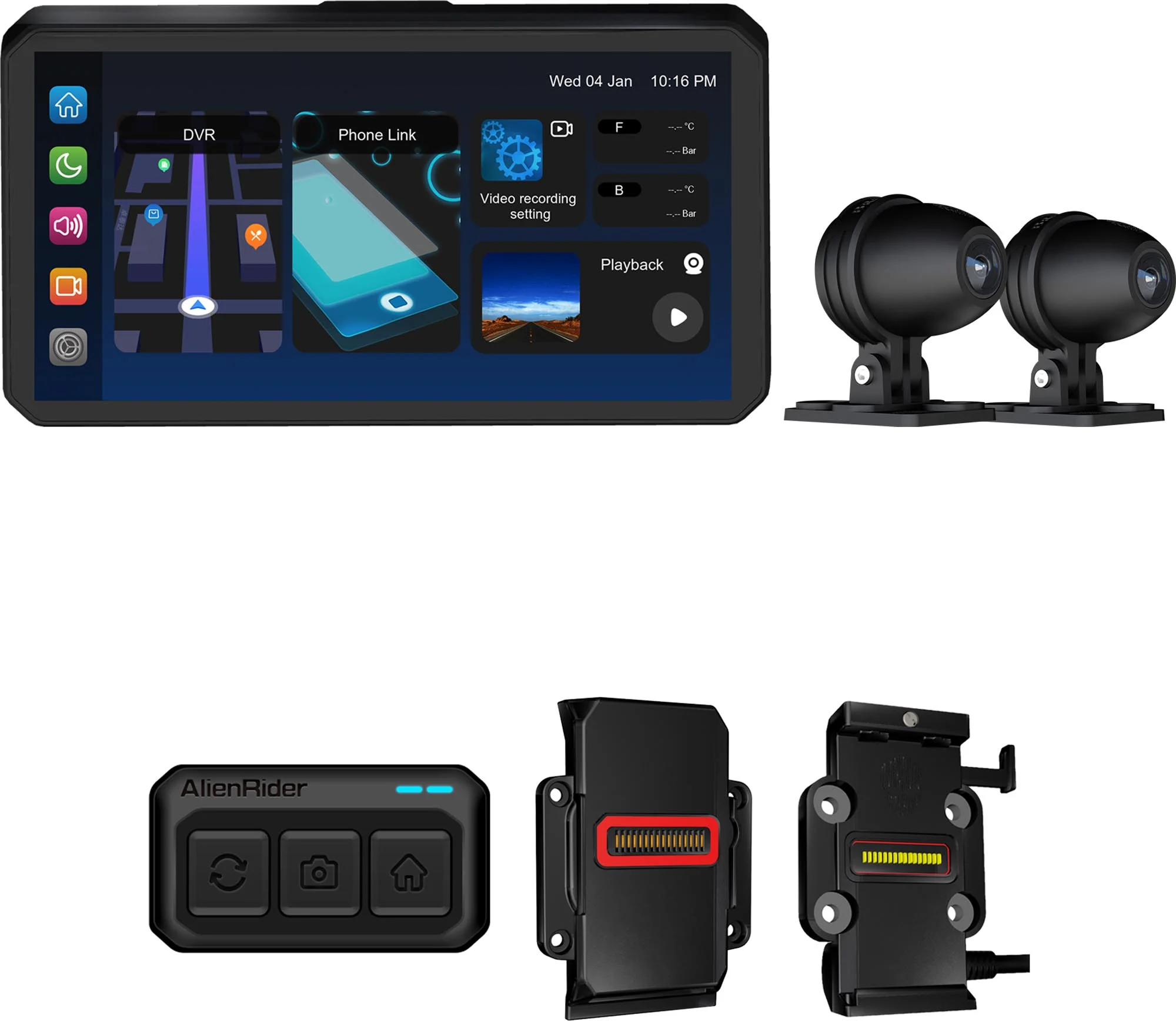 AlienRider M2-QR Bundle 6.2 BMW Motorcycle Multimedia System