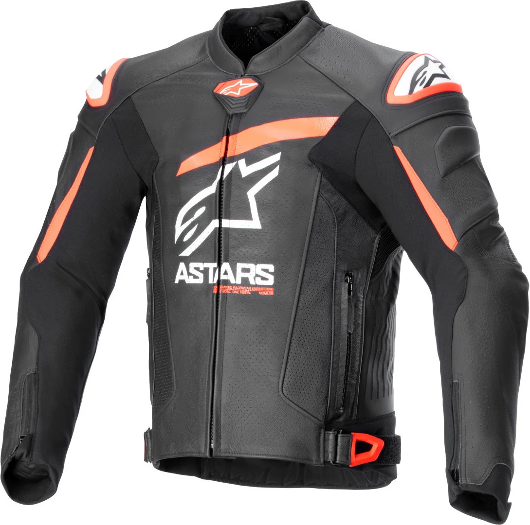 Alpinestars GP Plus R V4 Airflow perforated Motorcycle Leather Jacket black/neon-red