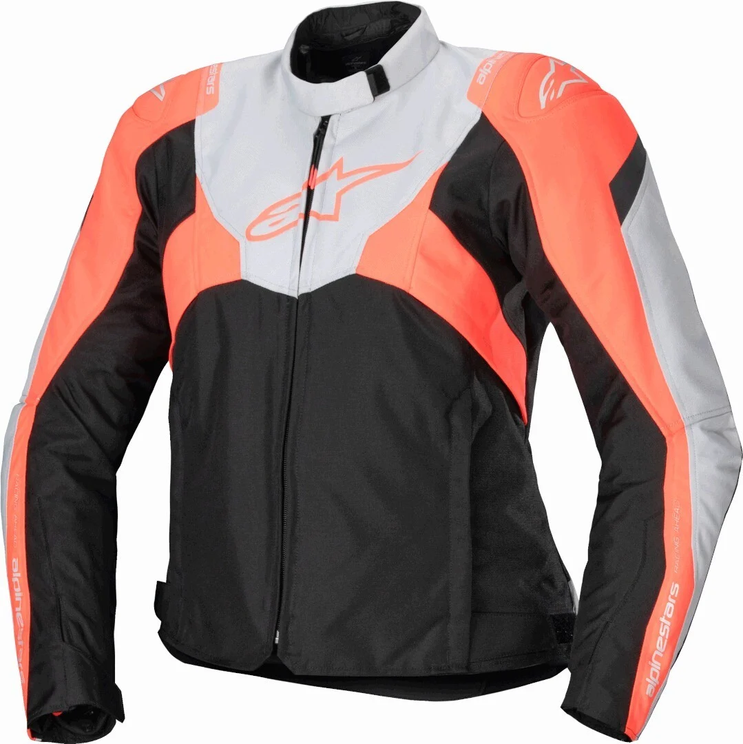Alpinestars Stella T-Jaws V4 waterproof Ladies Motocycle Textile Jacket Black/Light Grey/Fluo-Coral