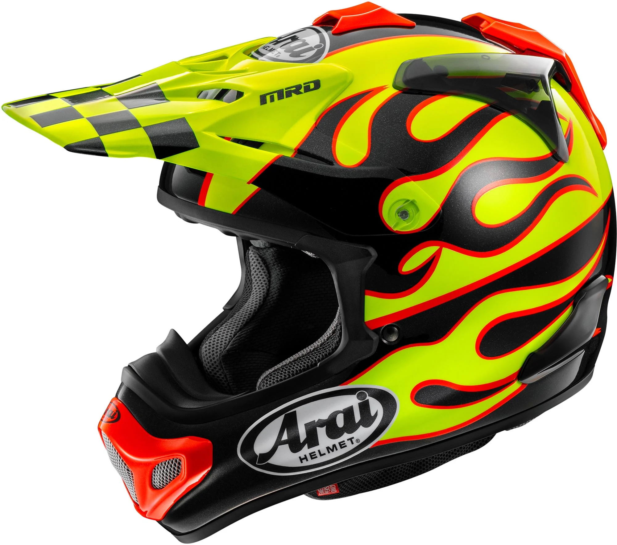 Arai MX-V Evo Flame Motocross Helmet yellow