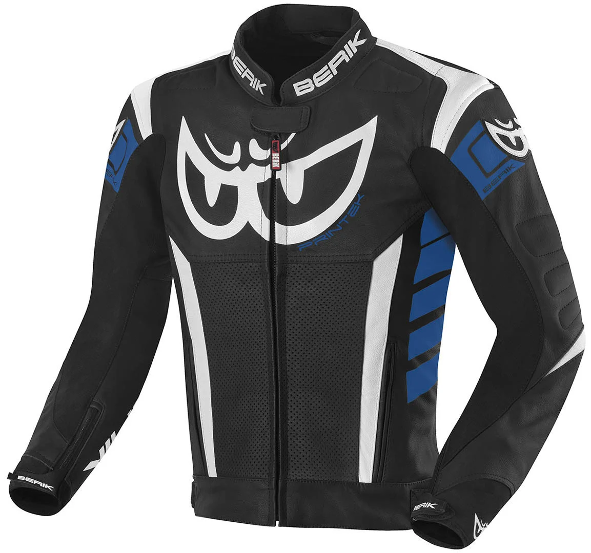 Berik Zakura Motorcycle Leather Jacket black/white/blue