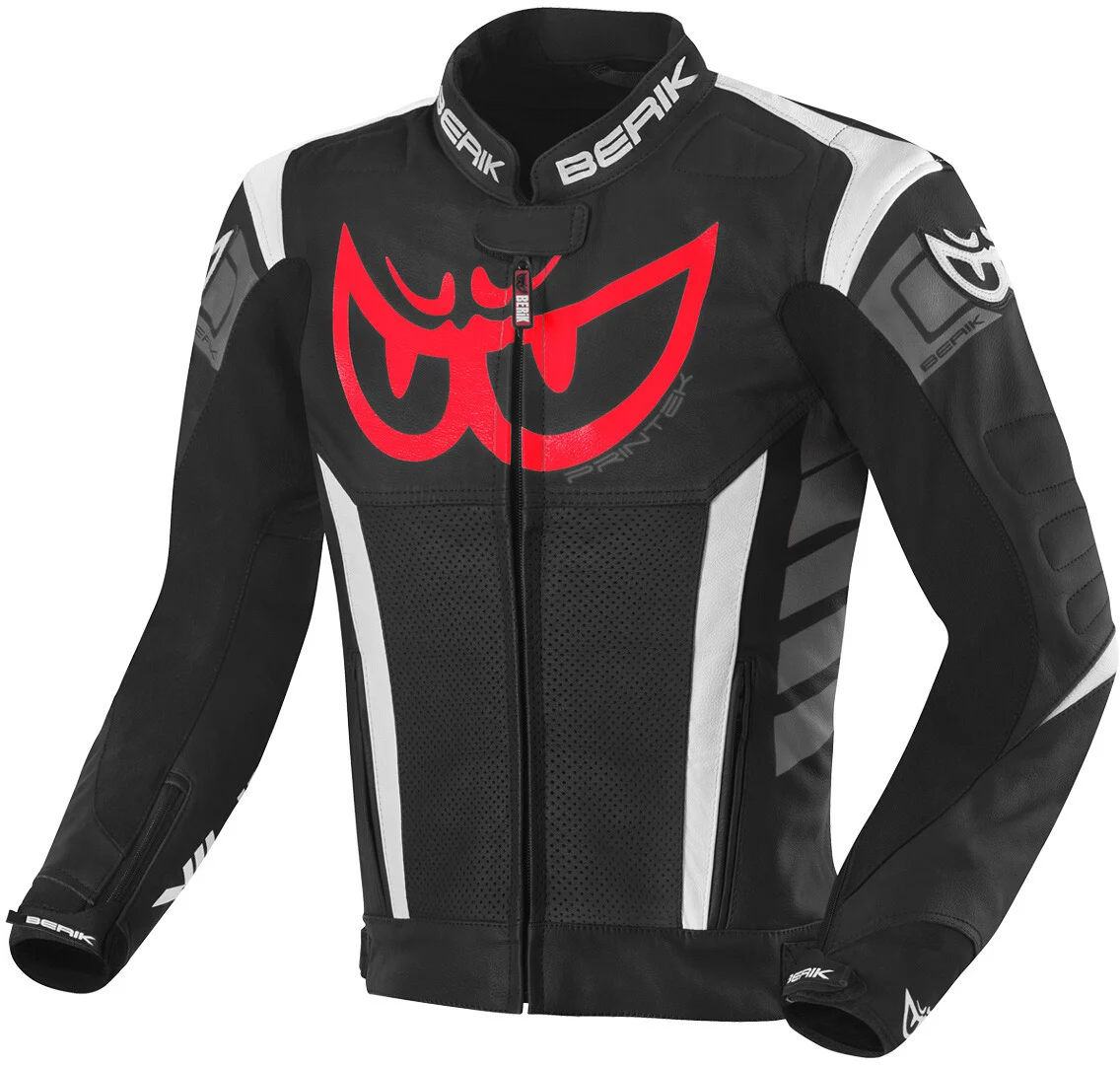 Berik Zakura Motorcycle Leather Jacket black/white/red/grey
