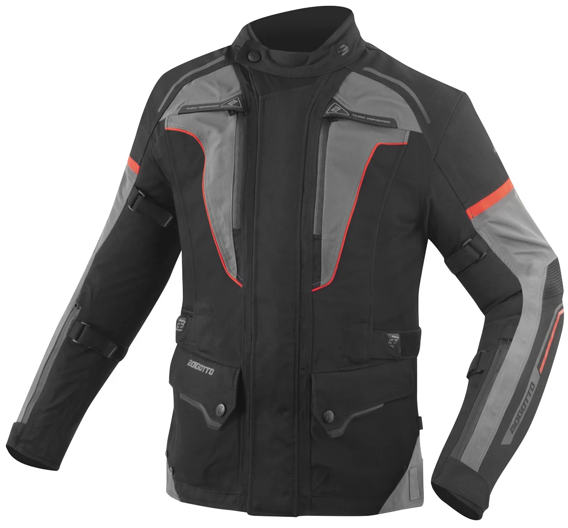 Bogotto Shado Laminated 2in1 waterproof Motorcycle Textile Jacket black/grey/red