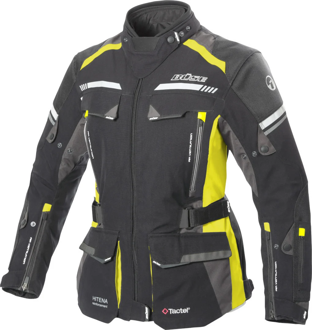Büse Highland 2 Ladies Motorcycle Textile Jacket black/grey/yellow