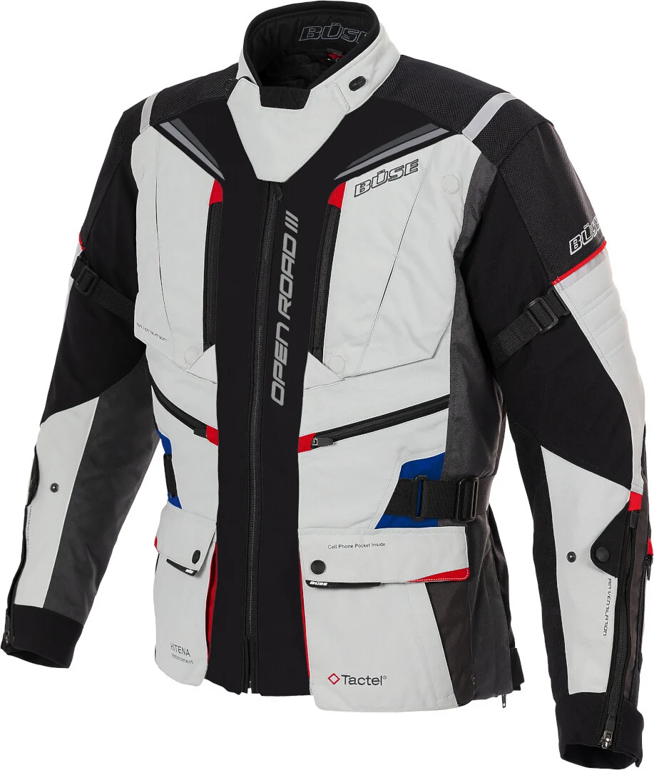 Büse Open Road III Waterproof Ladies Motorcycle Textile Jacket white/grey