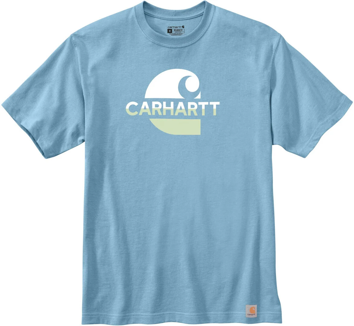Carhartt Relaxed Fit Heavyweight C Graphic T-Shirt light blue/white