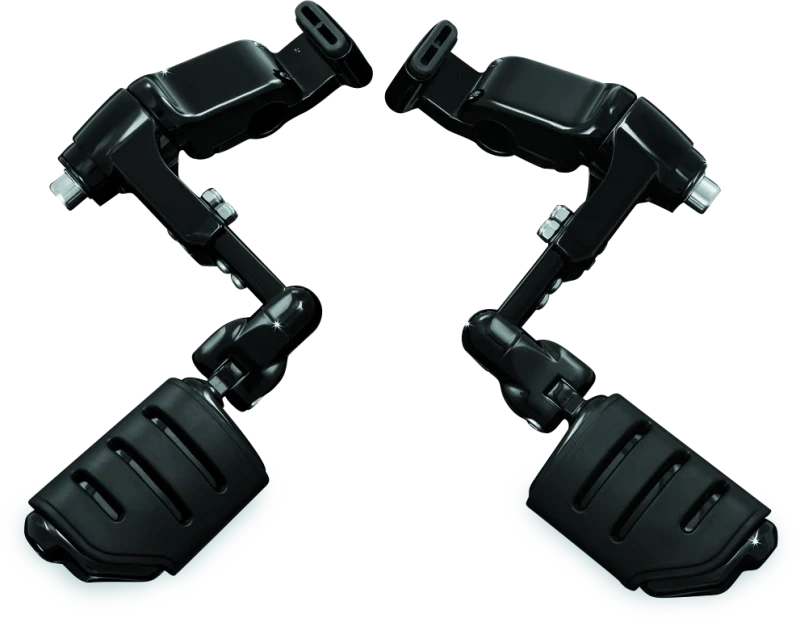 Kuryakyn Ergo III Adjustable Mount With Trident Dually ISO Pegs Gloss Black - 3990
