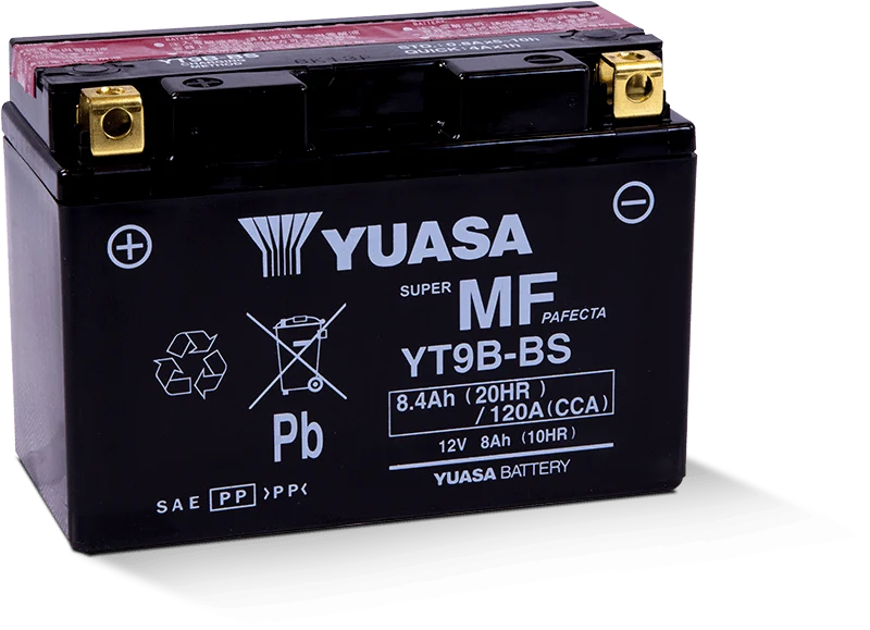 Yuasa YT9B-BS Maintenance Free 12-Volt AGM Battery w/Bottle - YUAM629B4